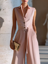 Tuta Senza Maniche con Cintura e Gamba Larga