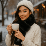 HeatCozy - Sciarpa Riscaldata - Pelliccia Sintetica - Elegante